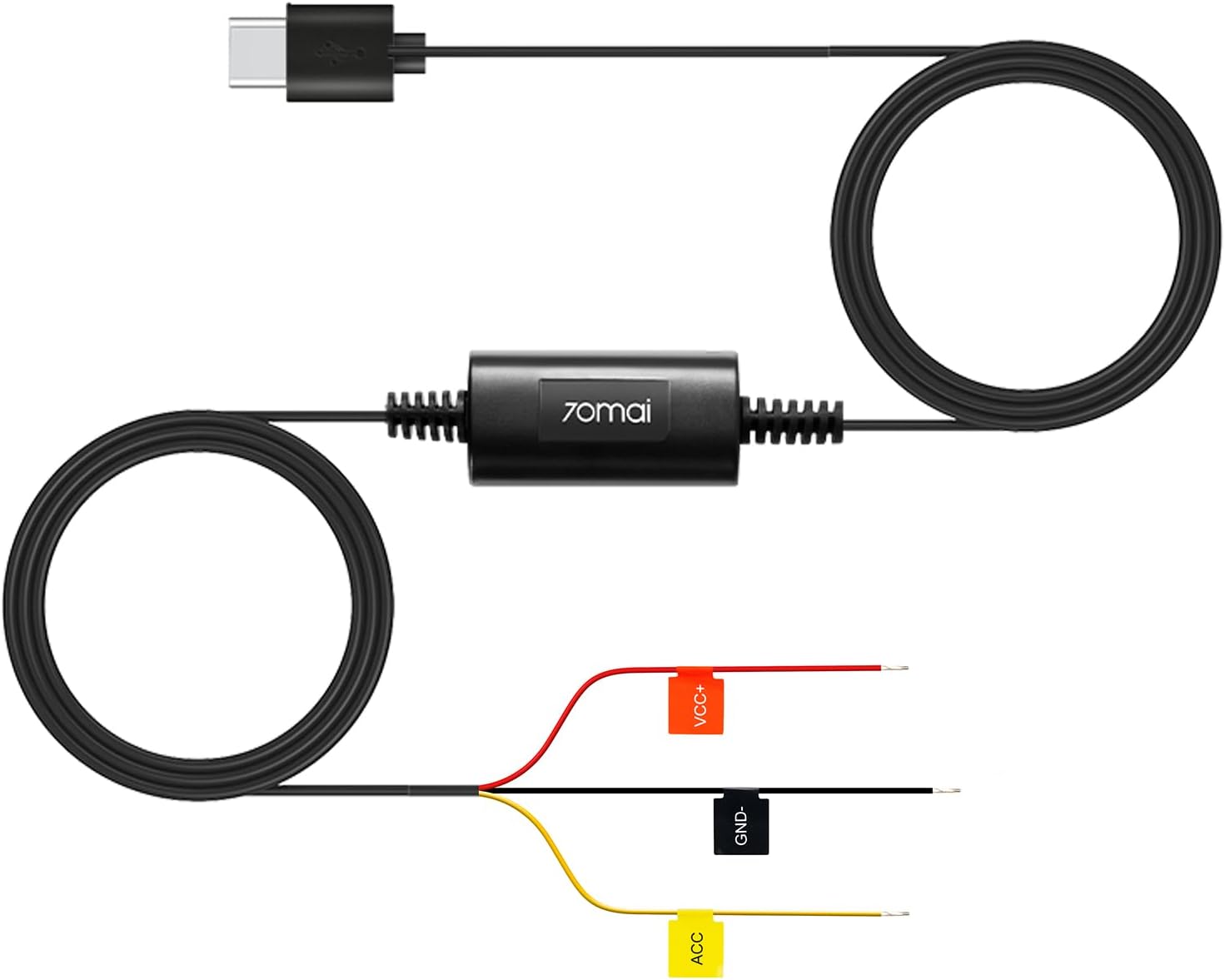 Dash Cam Hardwire Kit UP03 for 70mai M310, A410, A510, A810, A800SE, 4K Omni, T800, T800E, Type-C Hard Wire Kit with Low Voltage Protection, 24 Hour Parking Surveillance, 10ft 12V-30V to 5V/2.4A