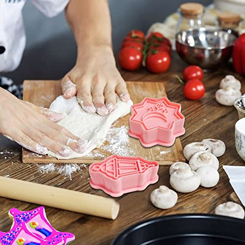 Foto von Ausstechförmchen Muslimischen, 8 Stück Islamische Ramadan Ausstechformen Keksausstecher Eid Mubarak 3D Set Cookie Cutter Plätzchenformen für Kinder, für Tortendeko Kekse Backen (Eid)