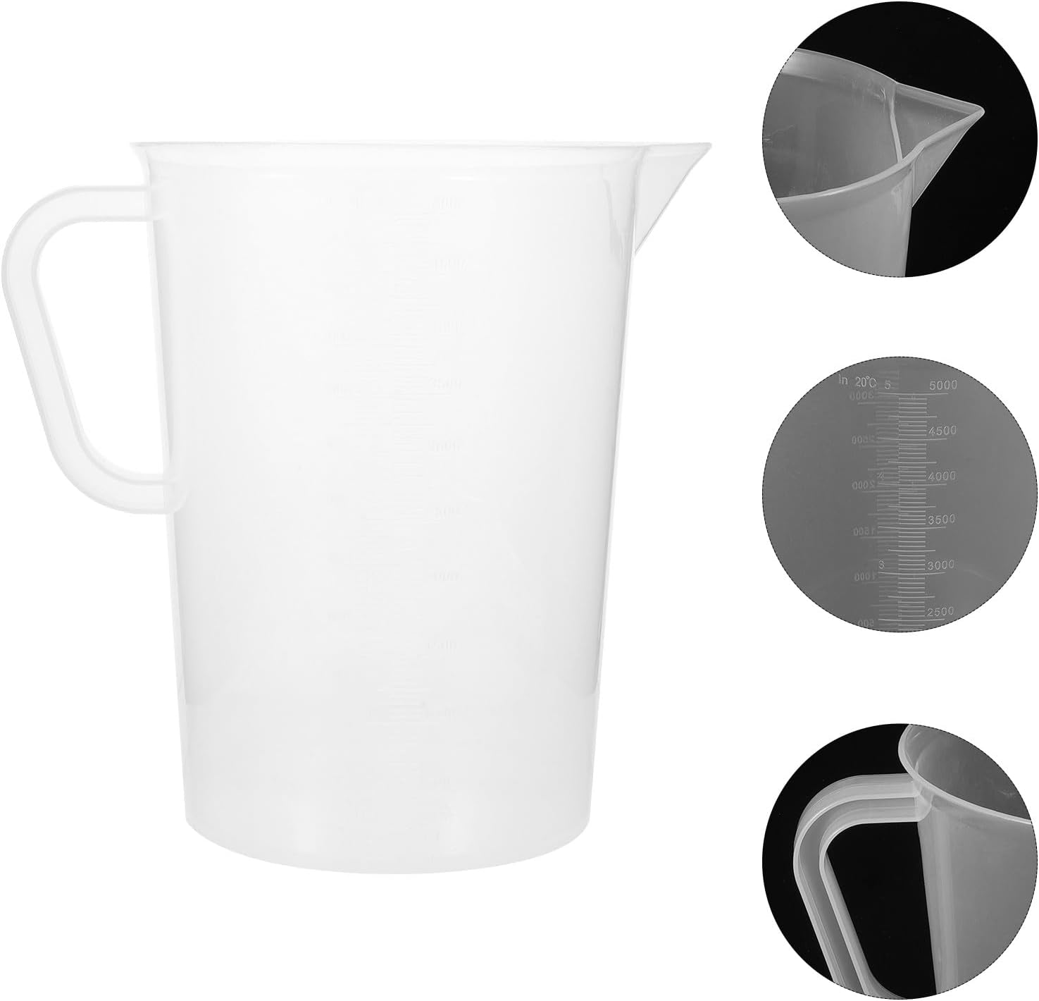 5000Ml Measuring Cup Thickened High-Temperature Resistant Plastic Graduated Double-Sided Scale Kitchen Baking Tool Practical Measuring Glass for Home Use