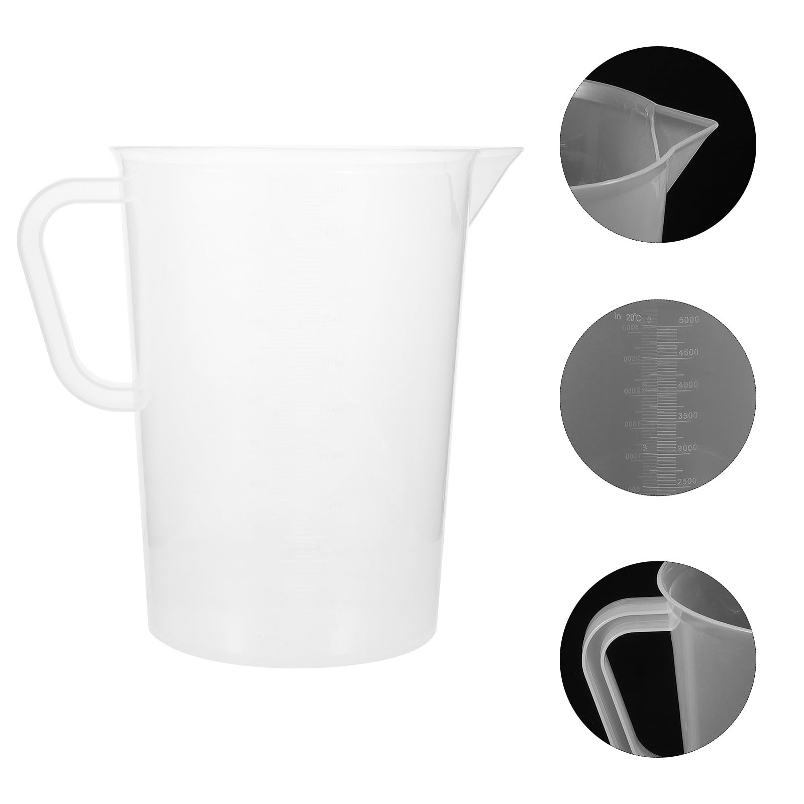 TOYANDONA Misurino 5000ml in Plastica Doppia Scala Graduata Brocca Graduata Resistente al Calore per Cucina e Cottura Pratica per Uso Domestico e Professionale