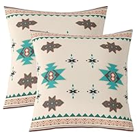 Set di 1 federa per cuscino in stile bohémien azteco, 50 x 50 cm, in
