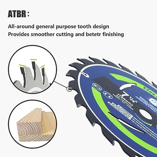 Ezee Circular Saw Blades 7-1/4 Inch 24 Tooth Atb Tungsten Carbide-Tipped (Tct) Circular Saw Blade For Various Wood Cutting,5/8"Arbor, Thin Kerf, Framing,Woodworking, Cs7-24Tf(1Pack) #TOP2