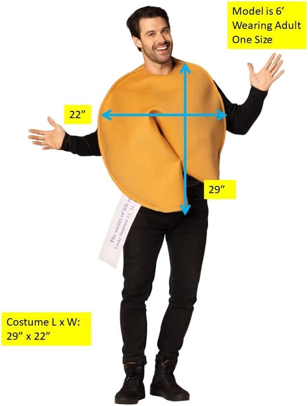 Vista 4 de Rasta Imposta Disfraz de galleta de la fortuna con mensaje de Halloween, comida china, galletas asiáticas, fiesta novedosa, divertidos disfraces