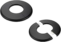 Vista 13 de 2 piezas de brida dividida de pared, placas de escudo autoadhesivas cuadradas de ABS con diseño de hebilla para tubo de 0.47"/12mm de diámetro