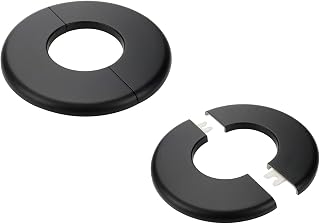 2 Pcs Wall Split Flange, ABS Round Self-Adhesive Escutcheon Plate Buckles Design for 2"/51mm Diameter Pipe