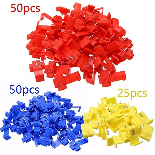 Larlansz JXJZ 125Pcs Solderless Quick Splice Snap Wire Connector,Insulated Crimp Connectors To Connect Electrical Wires 22-10 Awg thumb #1