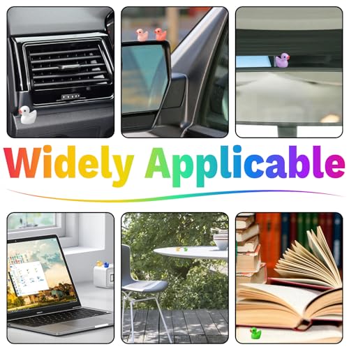 11 PCS Cute Duck Rearview Mirror Accessories, Solid Color Duck Car Accessories, Dashboard Decorations Adhesive Ornaments, Fun Duck Car Decorations Interior Decor