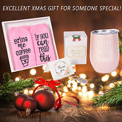 Thank You Gifts For Women Birthday Gift For Women Wine Tumbler For Mom/Her/Best Friends/Wine Lovers, Ideal Fun Presents For Thanks Giving Gift For Sister Inspirational Gift Box #TOP5