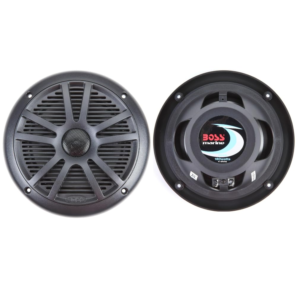 SET PER BOSS AUDIO SYSTEMS MCKGB350B.6 1 kit marino con stereo ricevitore AM/FM bluetooth waterproof, una coppia di altoparlanti MR6B 16,5 cm 90 watt rms 180 watt max, una dipole antenna, 1 kit