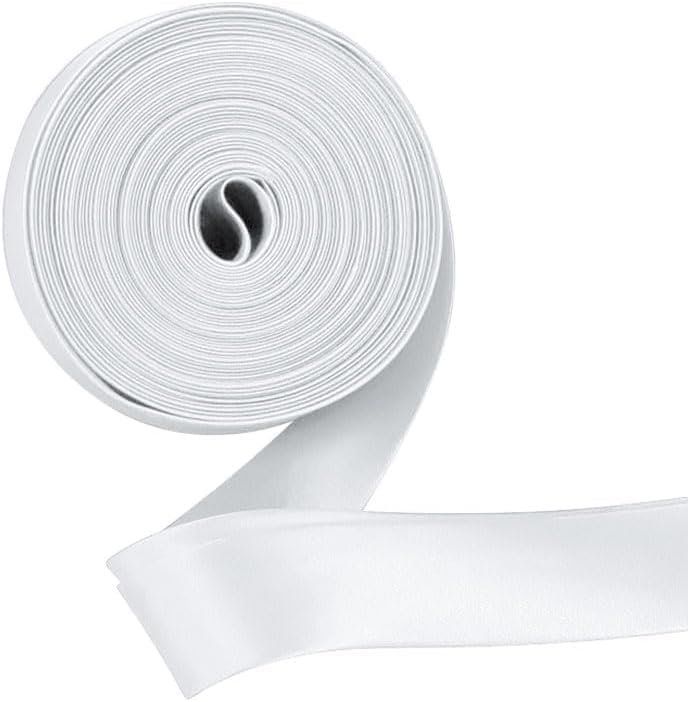 White 2cm X 5m Satin Binding Edge Decoration, Polyester Fiber Binding with Rope, Easy to Pick Up, Used for Sewing DIY Handmade Production