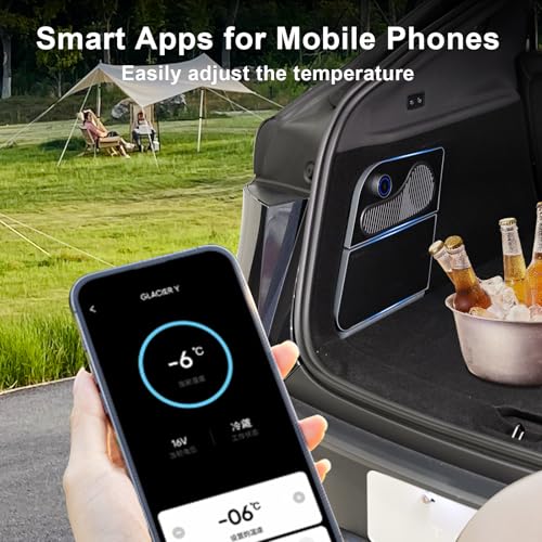 Image of for Tesla Model Y Car Refrigerator (2020-2024, 5-Seater Only) • 16.9Qt Hidden Side-Mount Fridge • 21.2F Cooling • APP + Knob Control • Ultra-Quiet for Model Y Juniper Cooler Camping & Road Trips