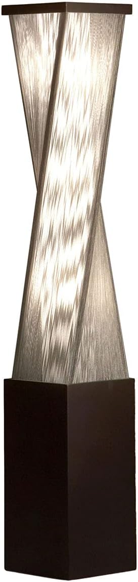 NOVA of California Torque Accent Floor Lamp 54" Tall Base, Espresso Wood Finish, Silver Strings, Dimmer Switch, Mid-Century Lighting for Living Rooms