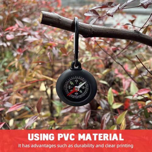 Image of Proberos 2 Pcs Compass with Carabiner for Outdoor Activities, Reliable Outdoor Adventure Gear for Backpacks, Hiking, Camping, Trekking Pocket Compass, Mountaineering Equipment Accessory Set