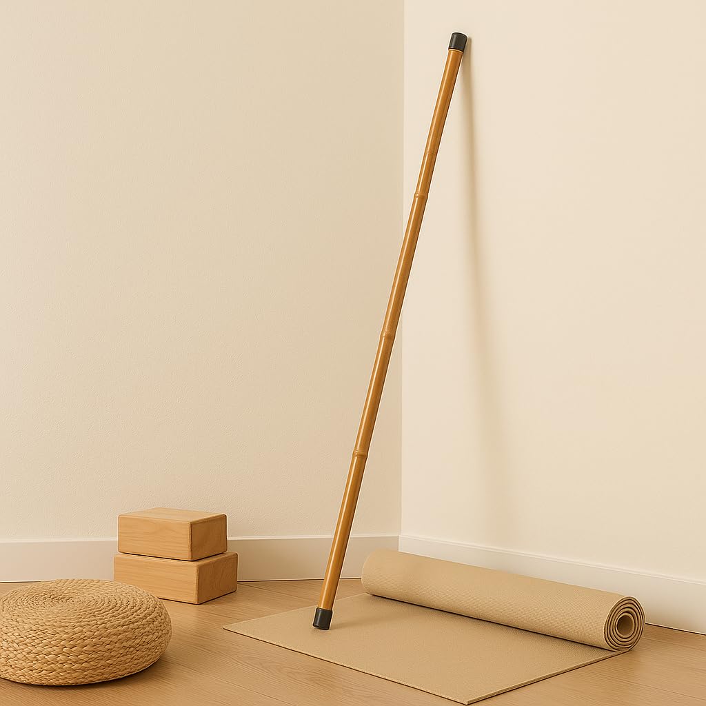 Bamboo Yoga & Fitness Stick – Polymer Coated Bamboo Rod for Posture, Flexibility & Balance Training-image-2
