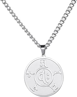 EUEAVAN Mantra bouddhiste tibétain Om Mani Padme Hum Chaîne de prière OM Pendentif de prière Divination Roue de prière saint patron Amulette Yoga Méditation Bijoux religieux Femmes Hommes
