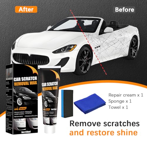 LKAHG Car Scratch Remover, 2025 New Vehicle Deep Scratch Repair Polishing Wax with Wipe and Sponge, Automotive Paint Restoration Buffing Compound, Universal for SUV RV Truck - Thumbnail 2
