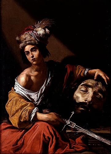 Affiche David avec la tête de Goliath Claude Vignon portrait poster toile salon 60x90
