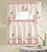 B&H Home Pink Butterfly Embroidered 3-Piece Kitchen Curtain Window Treatment Set