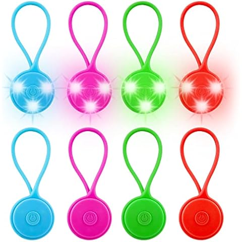 8Pcs Led Safety Lights Kids Reflector Pendants - 3 Modes Child Reflector Pendant, Kids Running Light, Silicone Safety Reflectors Kids, Kids Safety Flashing Light Tag for Backpack, Keyring, Running Cover