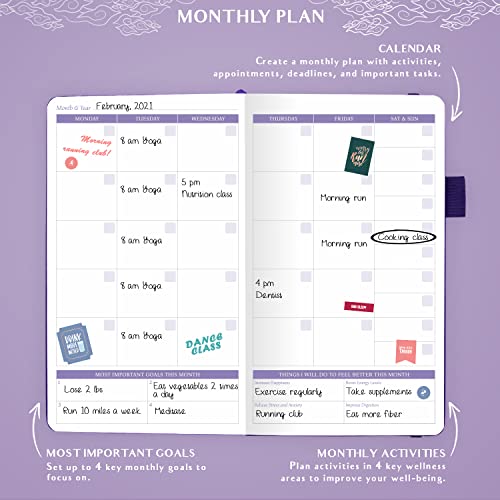Legend Wellness Planner & Food Journal Pocket – Daily Diet & Health Journal With Weight Loss, Measurement & Exercise Trackers – Lifestyle & Nutrition Diary – Lasts 6 Months, 3.9X6.3″ – Purple #TOP3