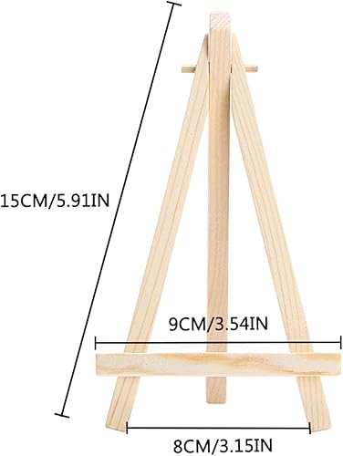 Miniatura 9 de Mayitr Caballetes de madera de 9 pulgadas de alto, juego de 10 caballetes de exhibición de mesa, caballete de pintura para artistas, adultos,
