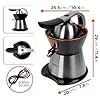 Duronic JE304 Spremiagrumi elettrico 300W, Estrattore in acciaio inox 400ml, Spremiagrumi con leva e filtro regolabile, Spremitore per agrumi con 2 coni, per succo di arancia limone lime pompelmo