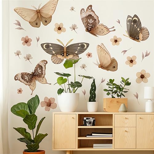 Vinilo decorativo sacinora mariposa y flores grande miniatura 3