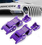 Xprite Aluminum Purple Hood Latches with U.S. Flag, Adjustable Hood Latch Catches Kit Compatible with Jeep Wrangler JK JKU 2007-2018 & Jeep Wrangler JL JLU 2018-2021 Gladiator JT