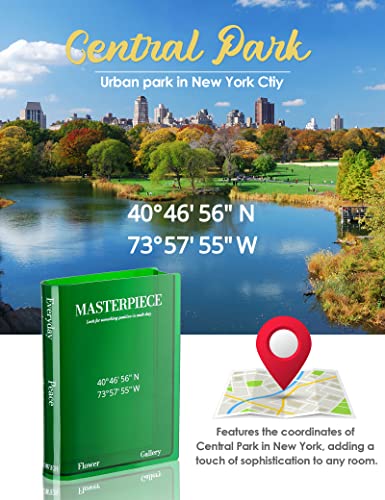 Nihome Acrylic Book Vase, Book Vase For Flowers, Chic Clock & Central Park Coordinates, Book Shaped Vase Flower Vases Decorative Aesthetic Room Decor - Green #TOP2