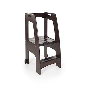 Guidecraft Step Up Kitchen Helper - Espresso: Adjustable Counter Height