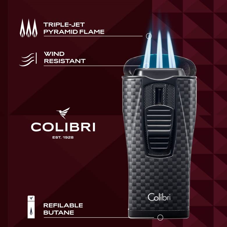 Encendedor Colibri Monaco Triple Jet para cigarros negro miniatura 4