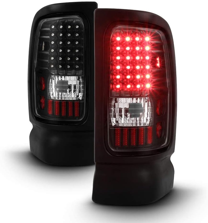 ACANII - For Black 94-01 Ram 1500 94-02 Ram 2500 3500 Pickup LED Tail Lights Lamps Left+Right