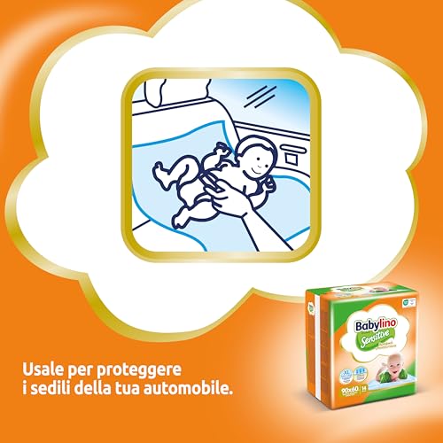 Babylino Sensitive Teli Cambio 90x60cm, Traversine letto con assorbenza extra, 14 Unità - 4