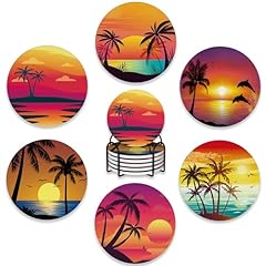 Beach Palm Trees Sunset Landscape