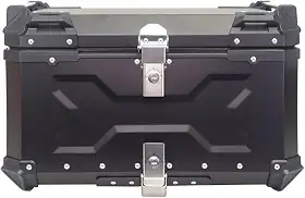 Bau Moto Traseiro 65l Universal Aluminio Preto 2 Capacetes
