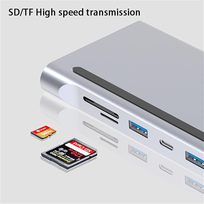 Docking Station HUB 12 en 1 Tipo C Dual HDMI 4K LAN Gigabit PD miniatura 2