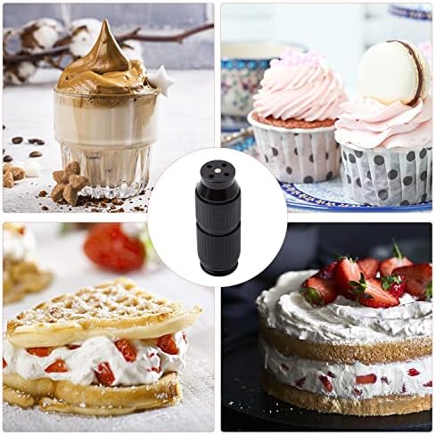 BEIIEB 1 Piece Cream Dispenser, Cream Frother Cream Pop Opener with Antifreeze Plastic Holster with 1 Piece Cake Scraper for Ice Cream Cake Cream Cream Cream Maker (Black)