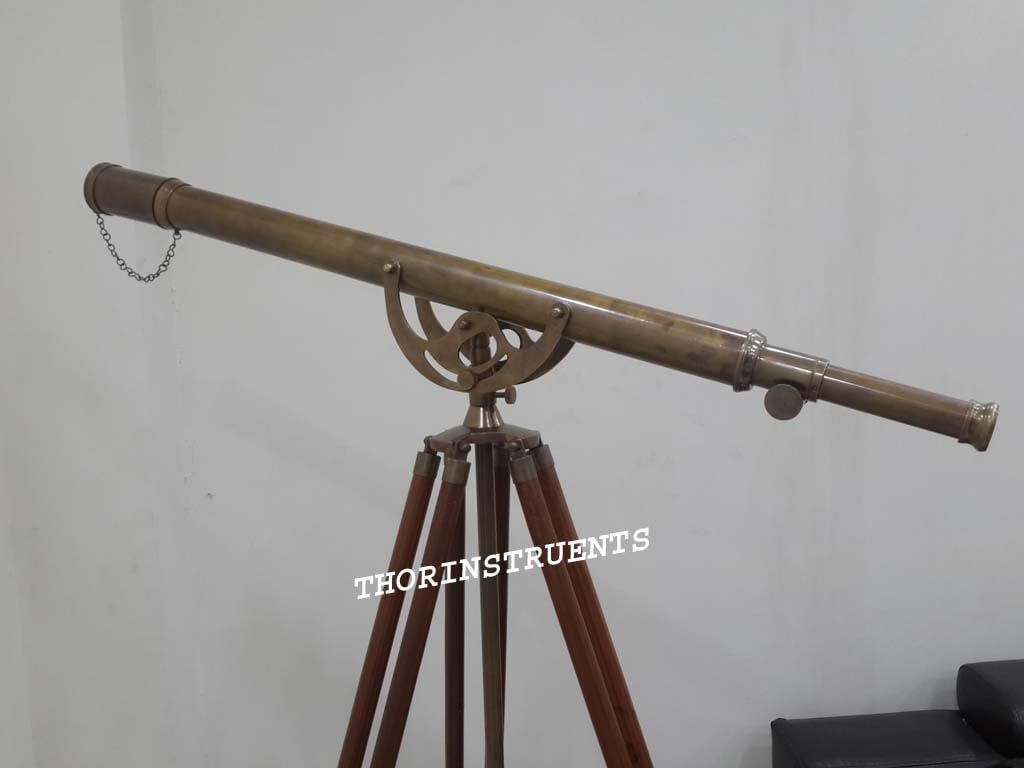 Nautical Brass Antique Finish Telescope Adjustable Brown Tripod Stand Decor Rustic Vintage Home Decor Gifts
