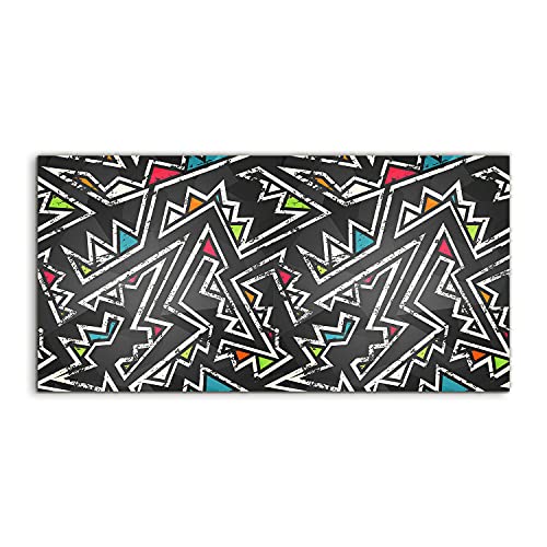 Photo sur verre salon tableau mural graffiti art contemporain de 140x70cm Coloray