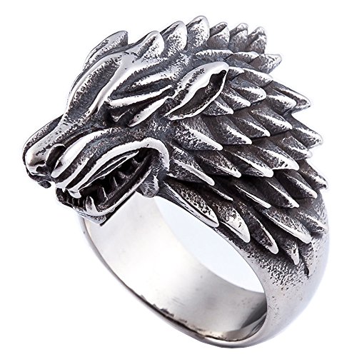 Image of Genuine Stainless Steel Ring for Men Fashion Punk Rock 3D Animal Rings