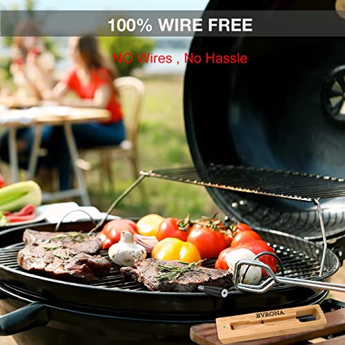 Bvrona 330Ft Truly Wireless Meat Thermometer, Bluetooth Meat Thermometer Ip68 Waterproof For Grilling And Smoking, Meat Thermometer Wireless For Bbq Oven Smoker Rotisserie Sous Vide #TOP1