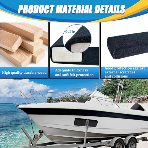 image for Desunqin 2 Pack Carpeted Marine Boat Trailer Bunks, Boat or ski Traile