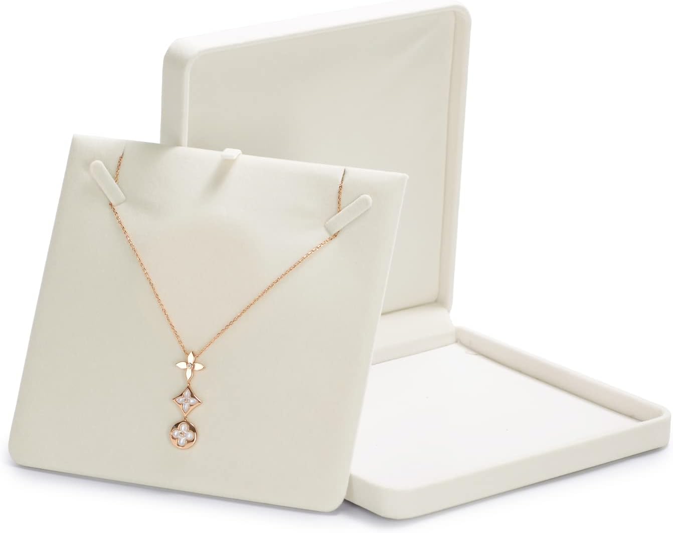 Velvet Large Jewelry Gift Boxes Necklace Boxes Bracelet Gift Box Jewelry Display Case Jewellery Box (White)