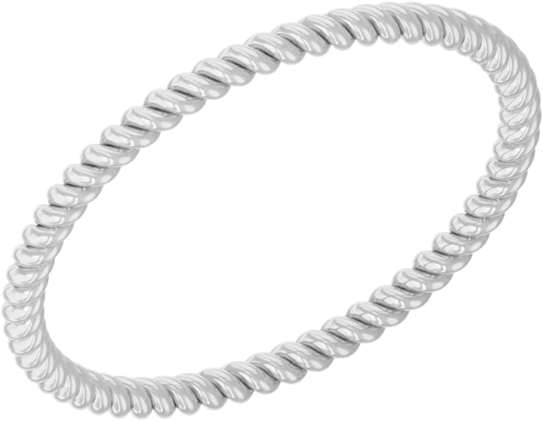 925 Sterling Silver Ring, Twisted Eternity Band Stackable Rings, Size 5-12