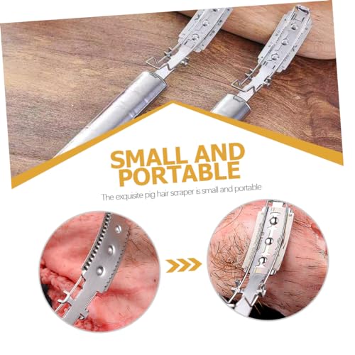 Miniatura 9 de Ounona 2 Series Raspador De Pelo De Cerdo Depilador De Animales Depilador De Aves Cepillo Limpiador De Pelo De Mascotas Acero Inoxidable Plateado 2 Piezas 2