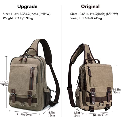 Image of mygreen Canvas Cross Body Messenger Bag Shoulder Sling Backpack Travel Rucksack