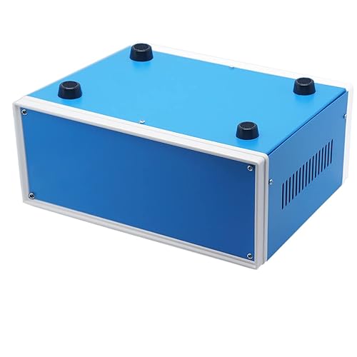 Miniatura 3 de Zulkit Cajas electrónicas de metal azul para proyectos de caja de conexiones, caja de conexiones, caja preventiva (9.1 x 7.3 x 3.9 pulgadas)