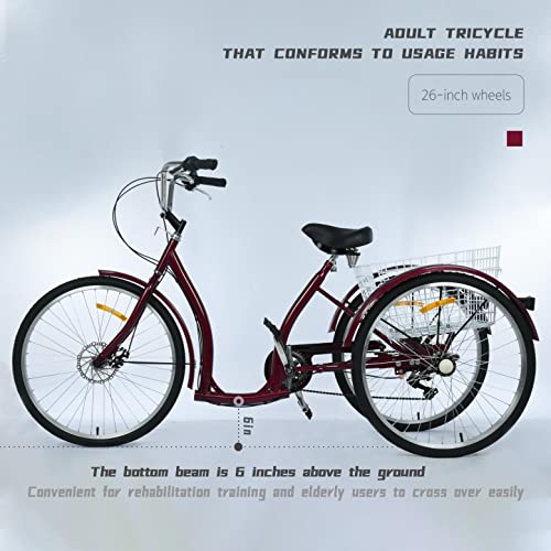 Sanamity 3 Wheel Bicycle - 3 Wheel Bikes for Adults Womans Bike Recumbent Trike Three Wheel Bike Worksman Tricycle [Us in Stock]