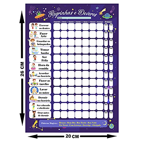 Quadro do Incentivo de Metal Semanal 26x20cm + Caneta