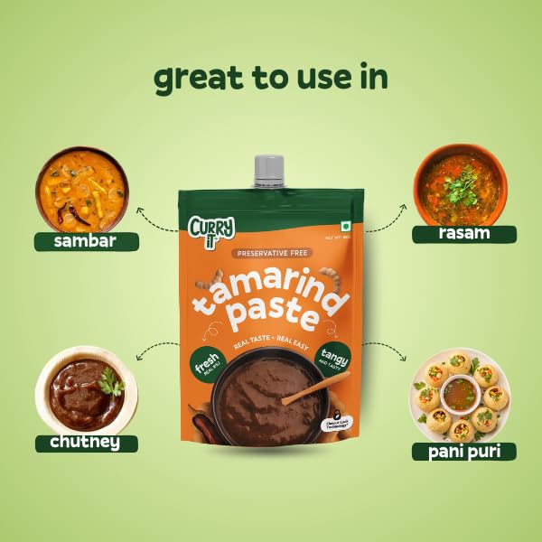 Image of Curryit Tamarind Paste | Rich & Tangy Imli Taste | Authentic Flavour for Sambhar, Rasam & Traditional Dishes | Ready-to-Use Chutney for Samosa, Chaat, Pakoras & Snacks | No Preservatives 100g